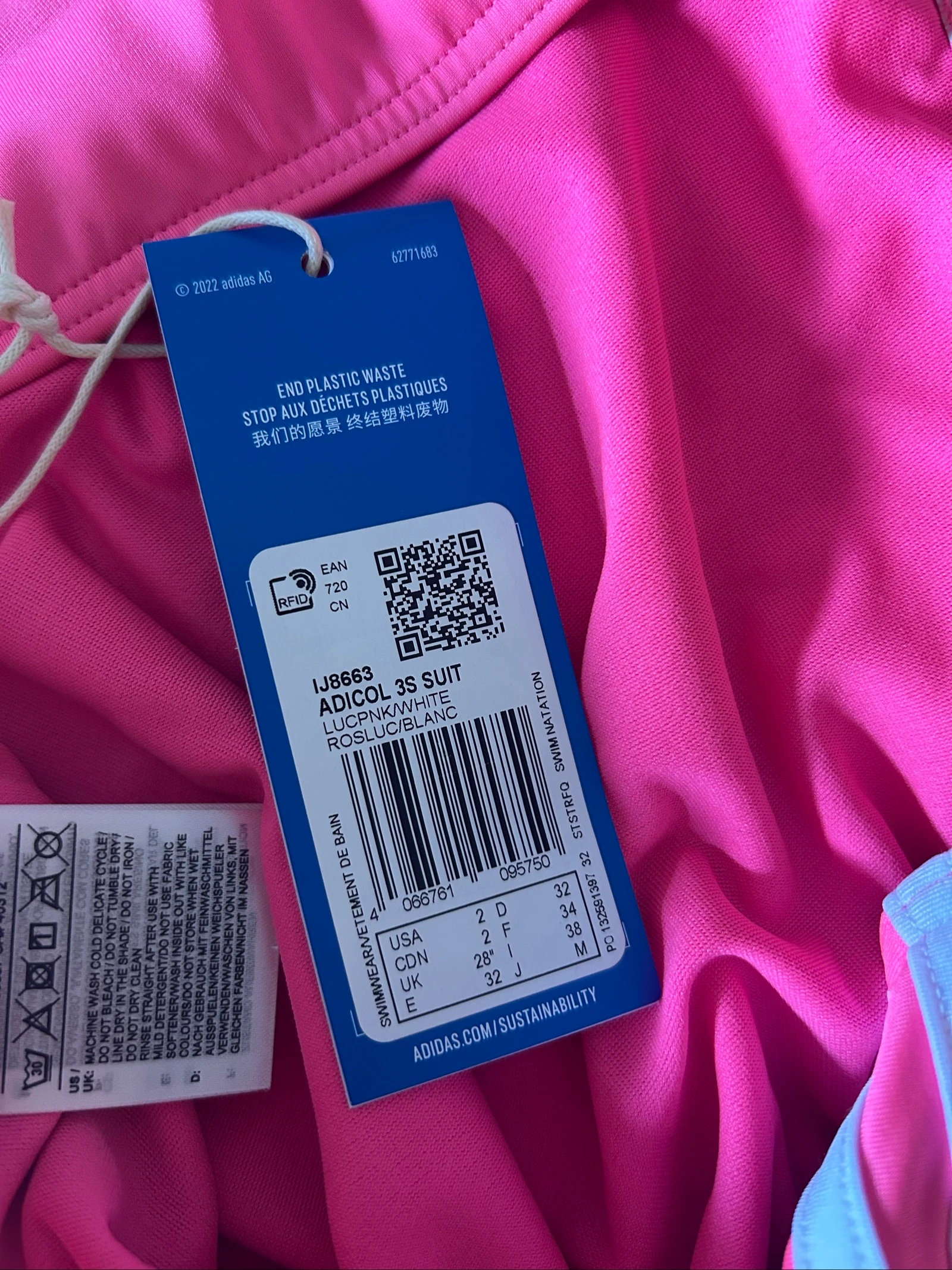 Adidas 3 Stripes badpak paars nieuw met labels - Maat 40 – photo 4